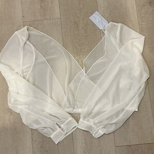 Maggie Sottero Sheer White Blouse